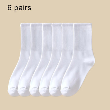 Women Mid-Tube Socks Sweat Absorbent Breathable Sport Crew
