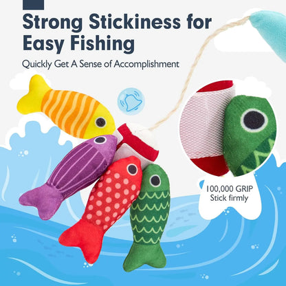 Toddler Cloth Fishing Game Color Sorting Math Toy Set