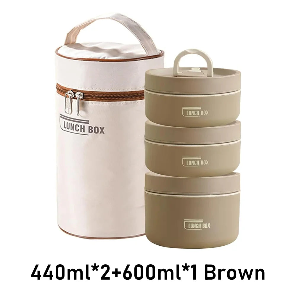 Stackable Stainless Steel Thermal Lunch Box Insulated Container Set 3 Tier