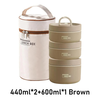 Stackable Stainless Steel Thermal Lunch Box Insulated Container Set 3 Tier