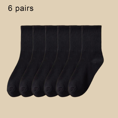 Women Mid-Tube Socks Sweat Absorbent Breathable Sport Crew