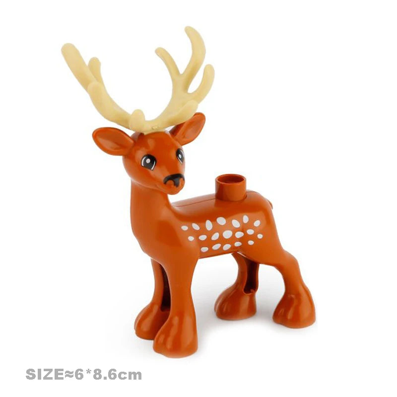 Big Size Building Blocks Cat Dog Pig Rabbit Model Accessories Compatible Bricks Farm Animals Set Assemble Education Toys For Kid