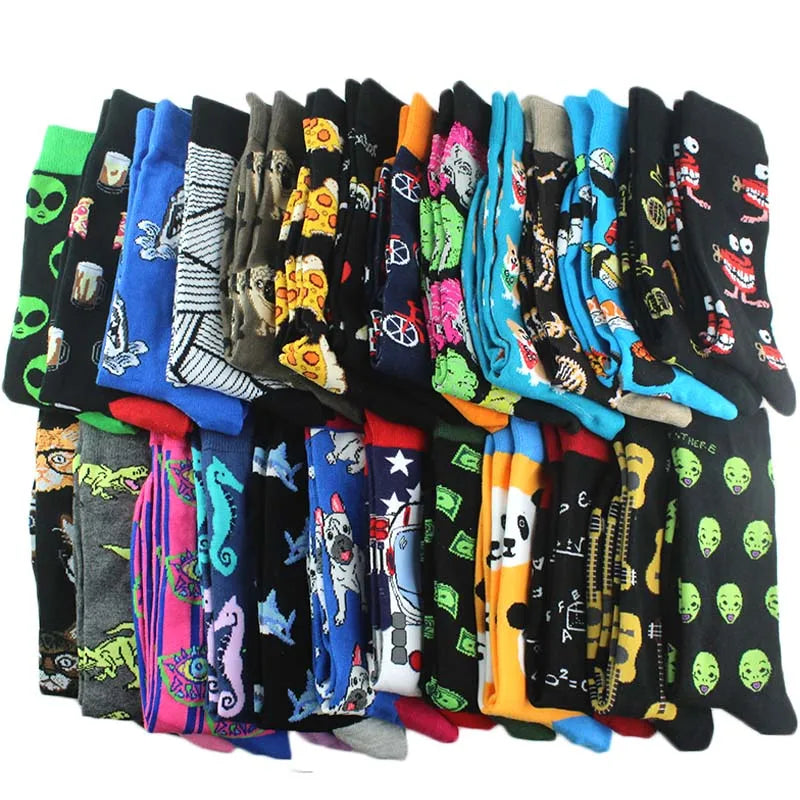 Novelty Dinosaur Crew Skateboard Socks Funny Men
