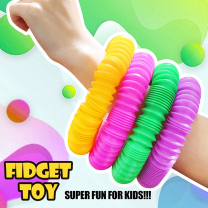Mini Pop Tube Sensory Fidget Toy 4 Pack Stretch Building