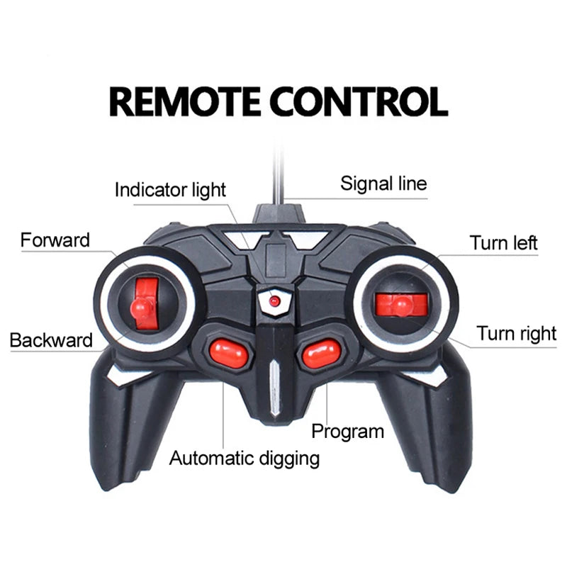 1:24 6 Channel RC Excavator Remote Control Construction Toy