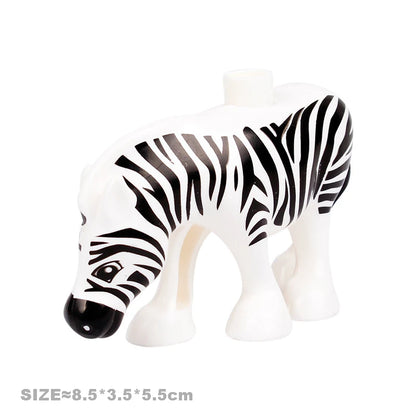 Big Size Building Blocks Cat Dog Pig Rabbit Model Accessories Compatible Bricks Farm Animals Set Assemble Education Toys For Kid