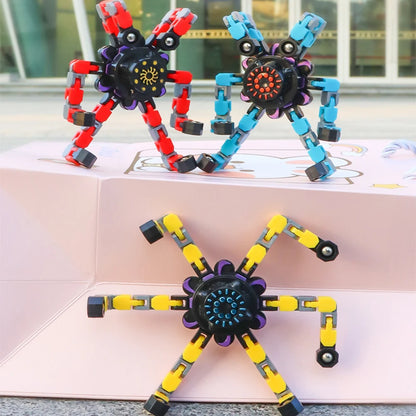 Deformable Fidget Spinner Chain Toy Robot Gyro