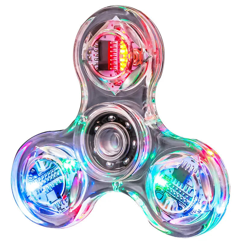 Crystal Luminous LED Light Fidget Spinner Glow In Dark