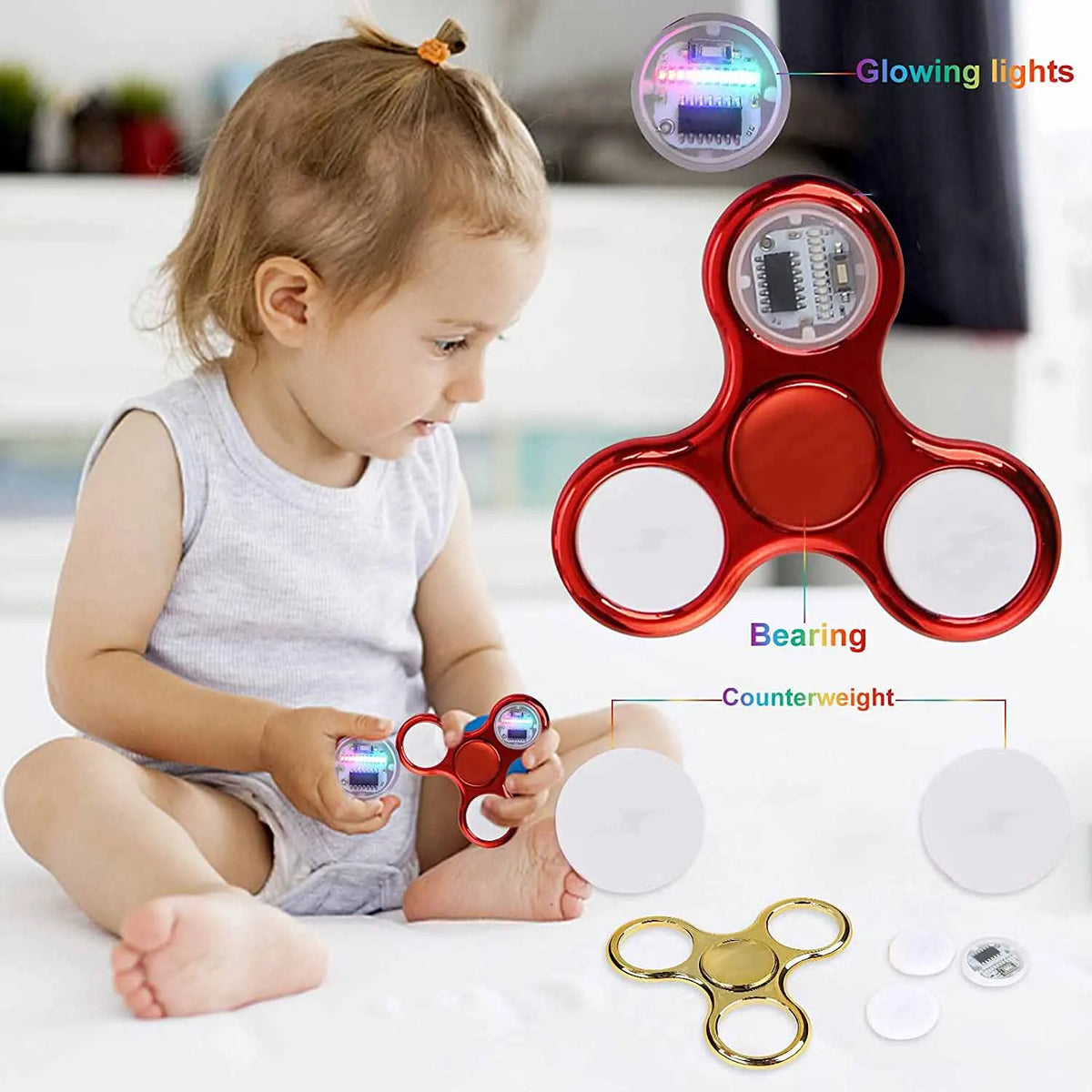 LED Light Luminous Fidget Spinner Glow In The Dark