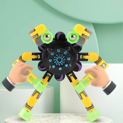 Deformable Fidget Spinner Chain Toy Robot Gyro