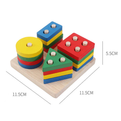 Shape Matching Toy - Montessori Wooden Toys for Children & Toddlers
