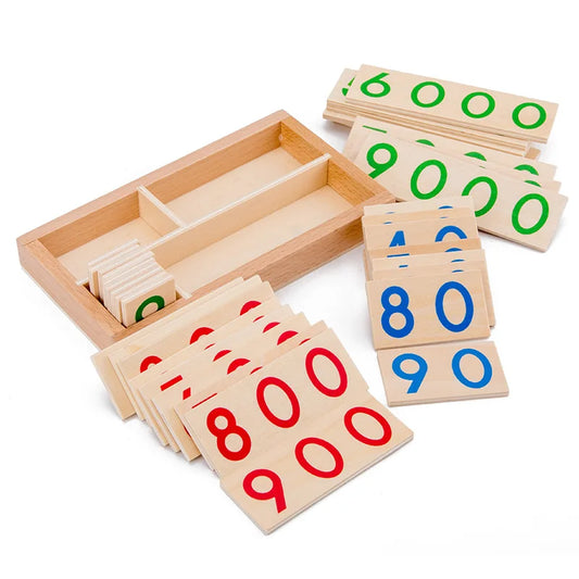 Wooden Numbers Card 1 to 9000 Math Teaching Cards