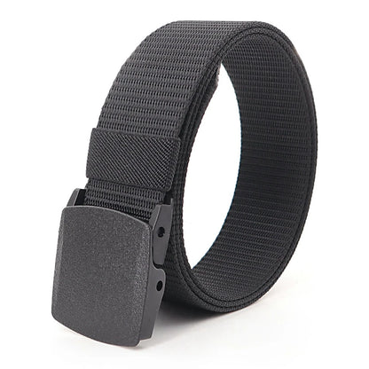38mm Tactical Waist Belt Unisex Lightweight Weave Fabric with Plastic Buckle for Airport Security Men Women Camouflage Style