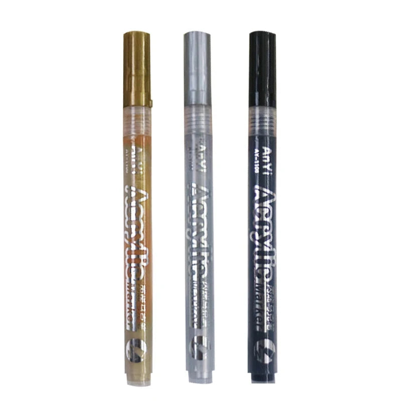 Acrylic Markers Paint Pen Set Extra Fine Tip Art Markers 3Pcs