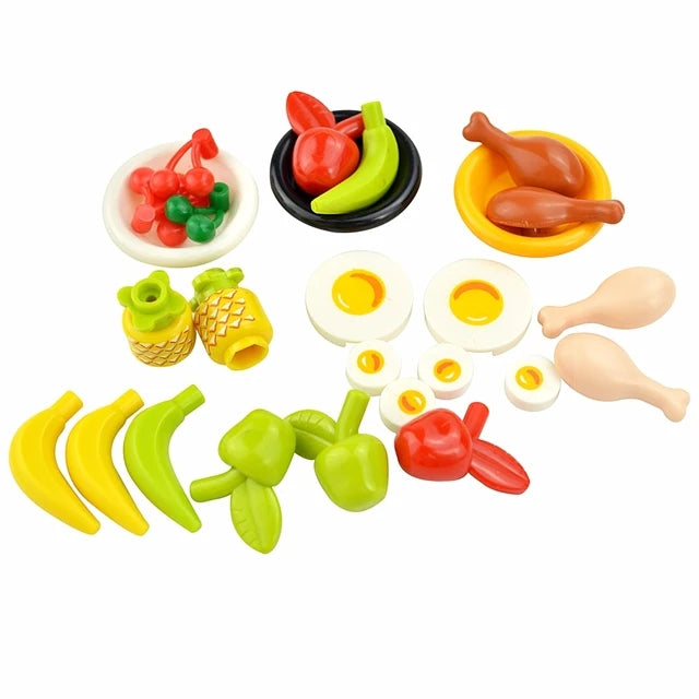 City Food Building Blocks Set Play Food MOC Bricks