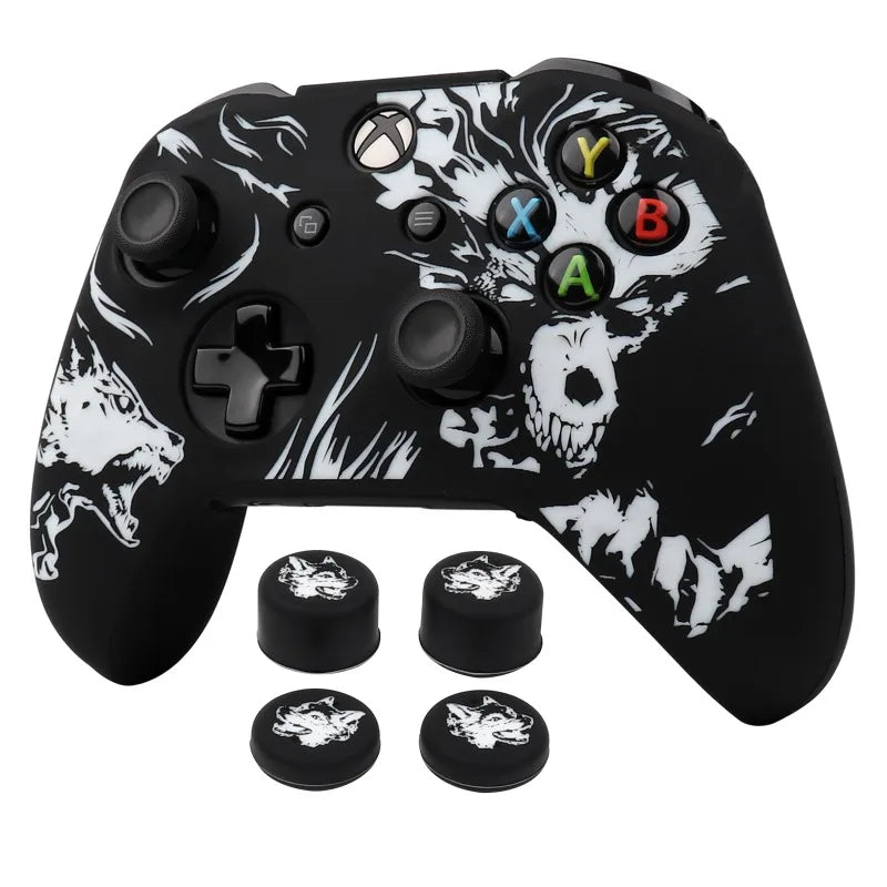 Laser Carving Soft Silicone Cover For Xbox One S Controller Skin Case Gamepad Joystick Accessories for Xbox One X