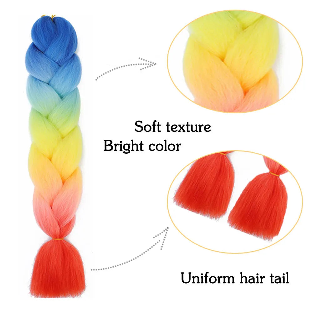 24 Inch Jumbo Braiding Hair Synthetic Afro Ombre Extensions