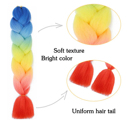 24 Inch Jumbo Braiding Hair Synthetic Afro Ombre Extensions