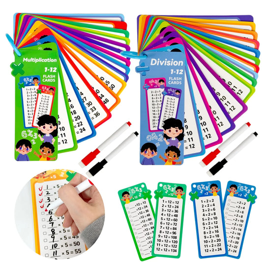 Erasable Math Flash Cards Set Reusable Math Cards