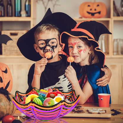 Black Spider Web Bowl Halloween Candy Biscuit Basket