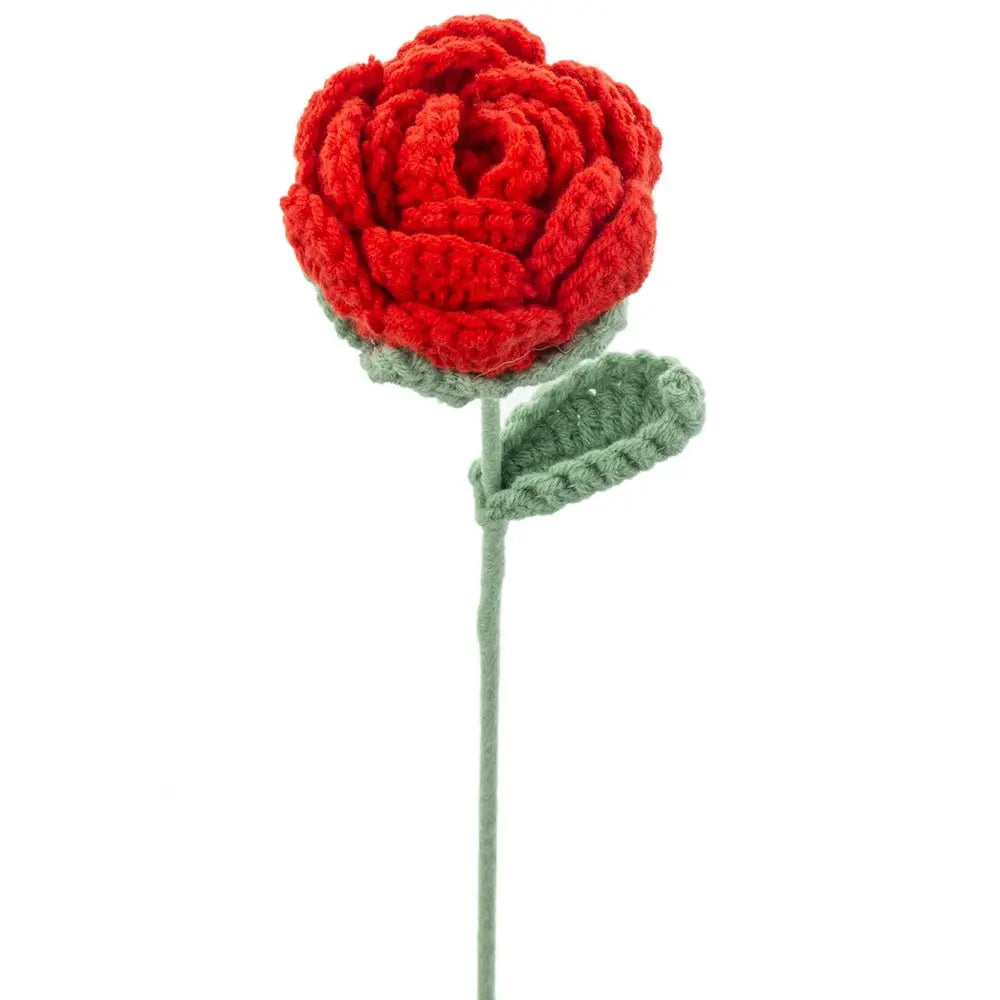 Artificial Flower Handmade Crochet Yarn Rose Wedding Bouquet