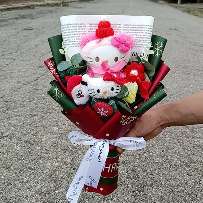 Cartoon Plush Flower Bouquet Artificial Rose Doll Gift