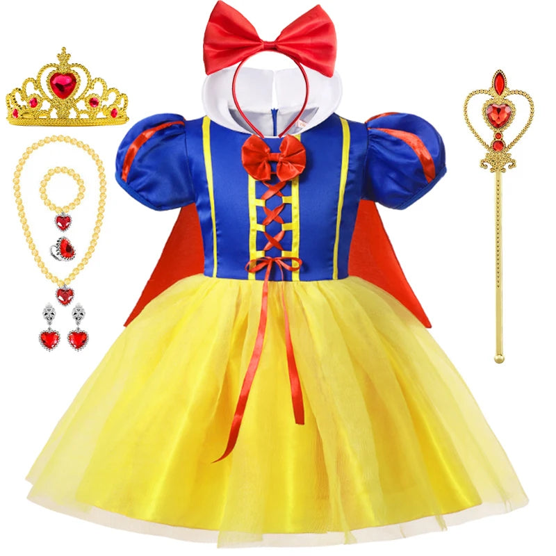 Snow White Princess Dress Up Halloween Cape Costume