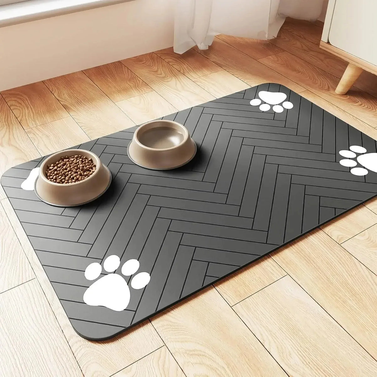 Pet Feeding Mat Absorbent Rubber Backing Quick Dry