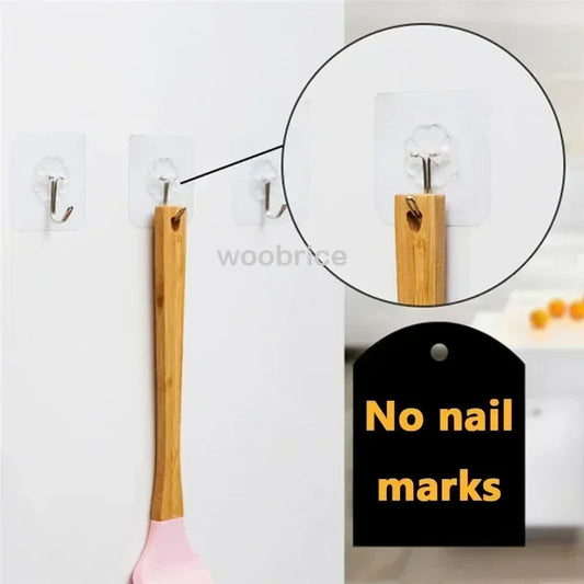 Transparent Self Adhesive Wall Hooks Clear Towel Hanger