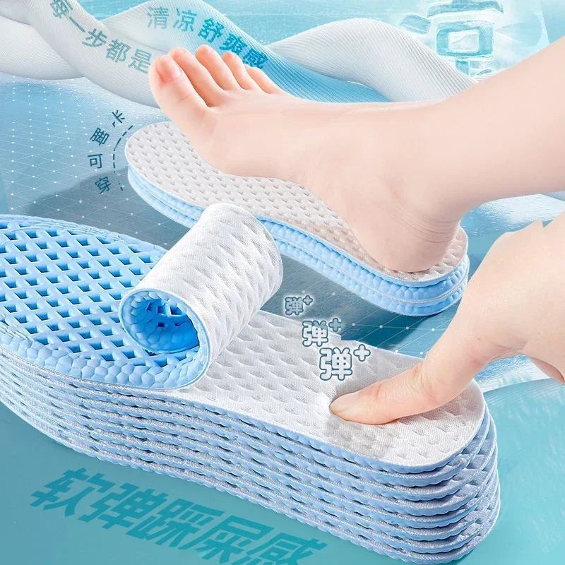 Summer Cooling Sports Insoles Breathable Memory Foam Soles
