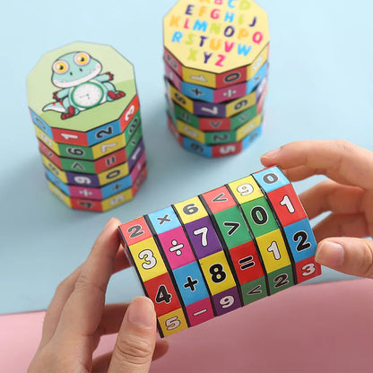 Math Cylinder Arithmetic Cube Toy Kids Counting Game