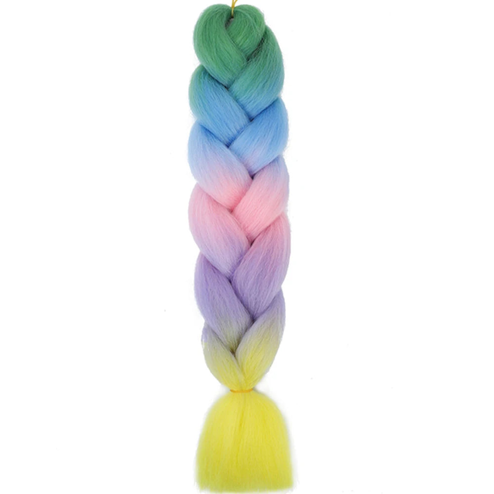 24 Inch Jumbo Braiding Hair Synthetic Afro Ombre Extensions