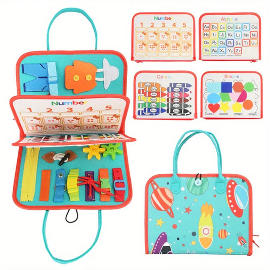 Montessori Busy Board Sensory Travel Activity Toy
