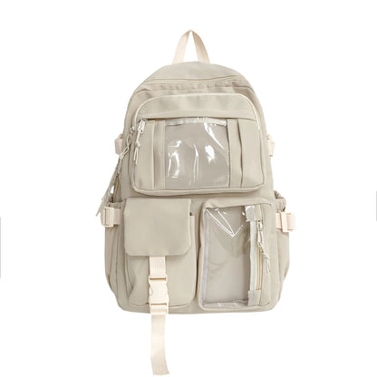 New Cute Nylon Backpack Suitable for Young Girls, Female Students, and Ladies, Multi-Pocket Student Backpack