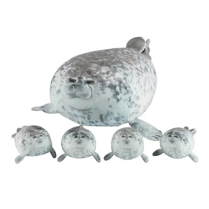 Mother Seal Zipper Plush Toy 5 Piece Stuffed Set 40cm