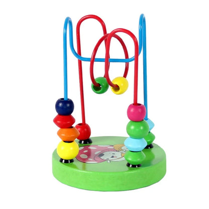 Wooden Bead Maze Roller Coaster Toddler Abacus Toy