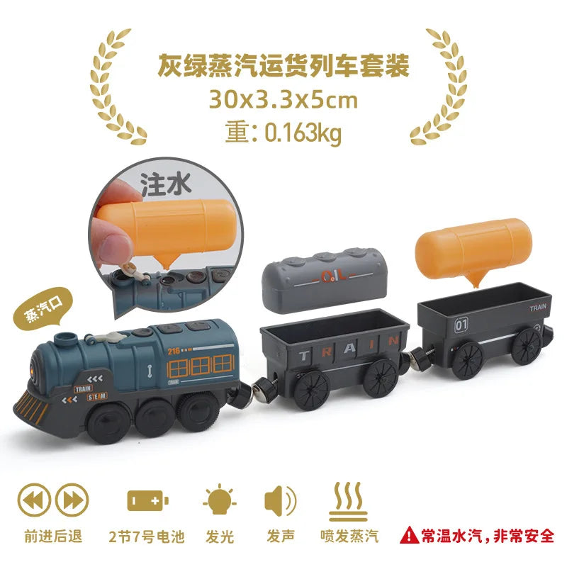 Electric Train Set Toy Engine Motorized Railway Car