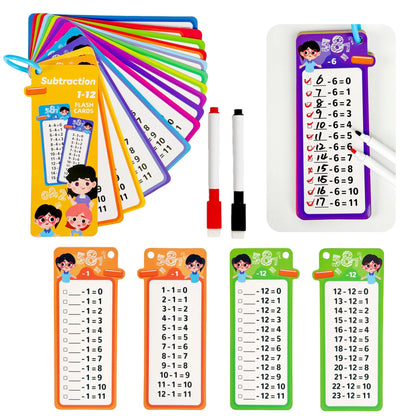 Erasable Math Flash Cards Set Reusable Math Cards