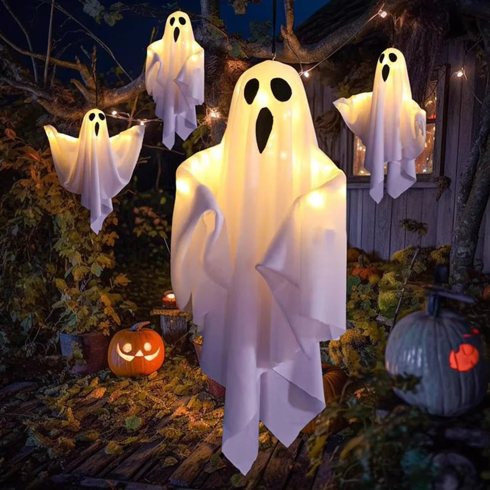 LED Hanging Ghost Light Outdoor Halloween Decor