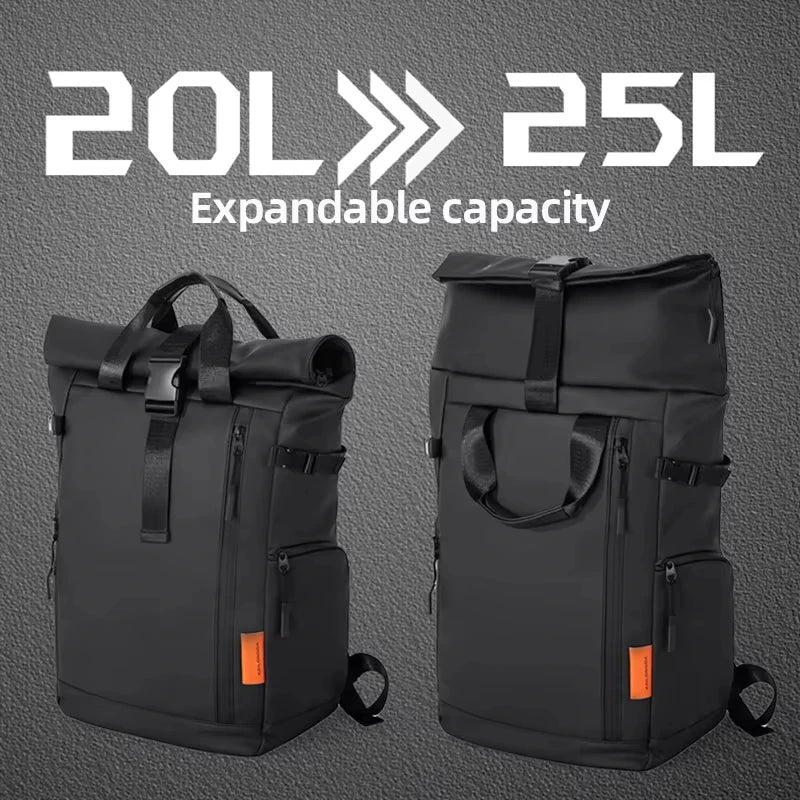 15.6 Laptop Travel Business Backpack Expandable Roll Top Daypack
