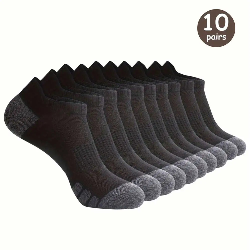 Sweat Absorbing Odor Proof Low Cut Socks Breathable 10 Pack