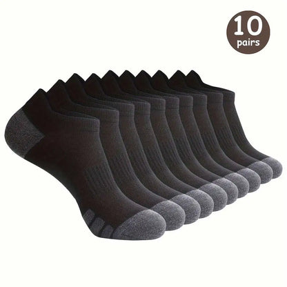 Sweat Absorbing Odor Proof Low Cut Socks Breathable 10 Pack