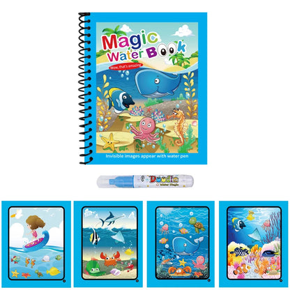 Magic Water Drawing Book Reusable Mess Free Coloring Set