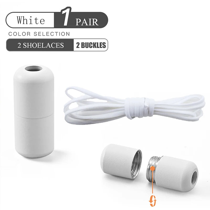 Elastic No Tie Shoelaces Semicircle Lazy Metal Lock Laces