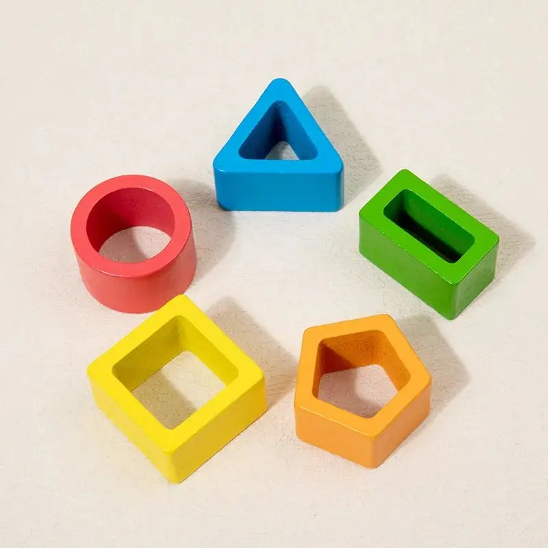 Wooden Sorting Stacking Toy Shape Color Sort Puzzle