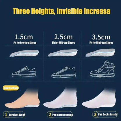 Invisible Height Increase Insoles Concealed Heel Lift Inserts