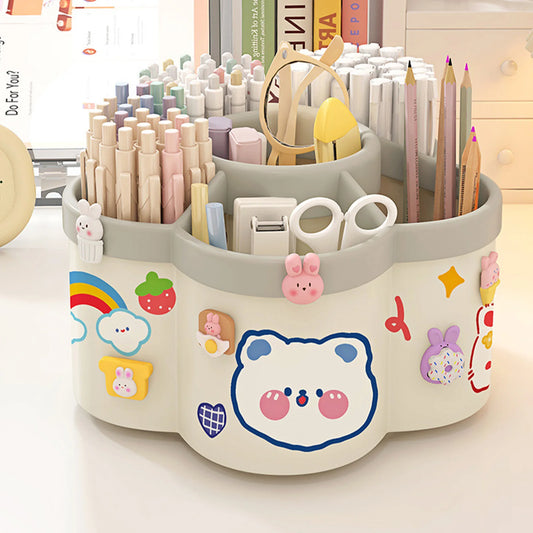 Rotating Pen Holder Desk Organizer Storage Box Caddy