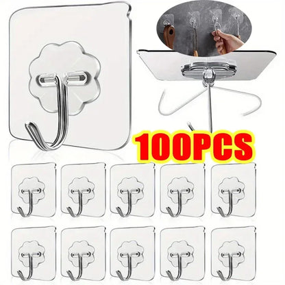 Transparent Self Adhesive Wall Hooks Clear Towel Hanger