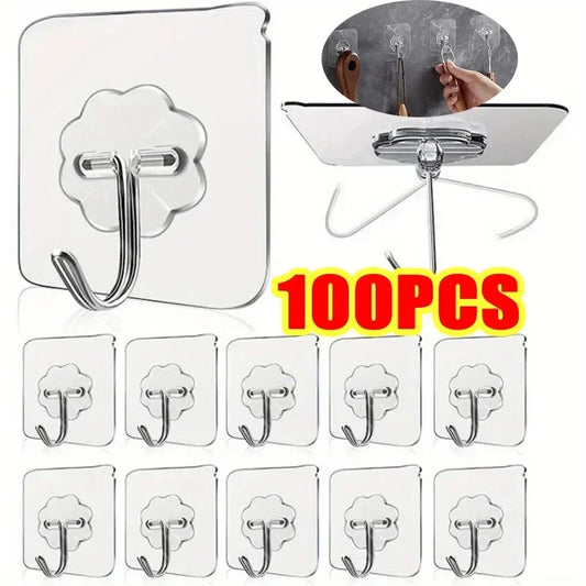 Transparent Self Adhesive Wall Hooks Clear Towel Hanger