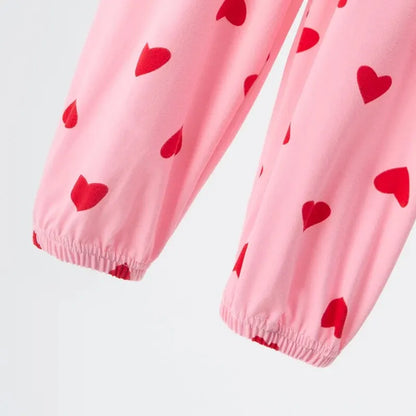 Girl Summer Love Short Sleeve Pajamas Three Piece Set